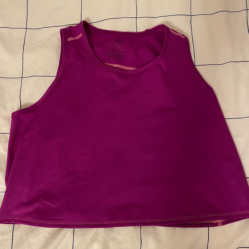 NWT Plus Size 3X Pink Woman's Sports Cropped Tank